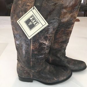 FRYE MELISSA TALL BUTTON BOOTS, sz 7.5